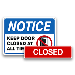 Door Closed Signs